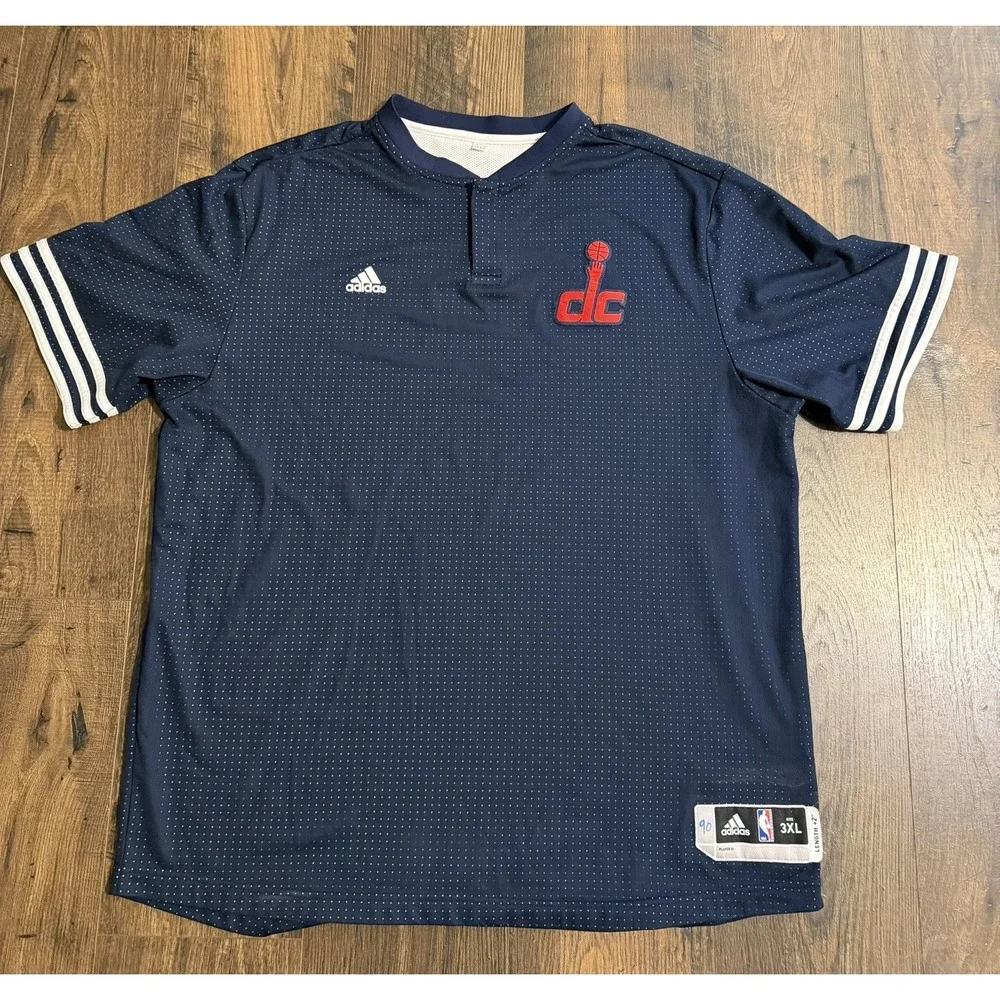 Adidas Washington Wizards  DC Warm Up Jersey Men's 3XL Blue Short Sleeve